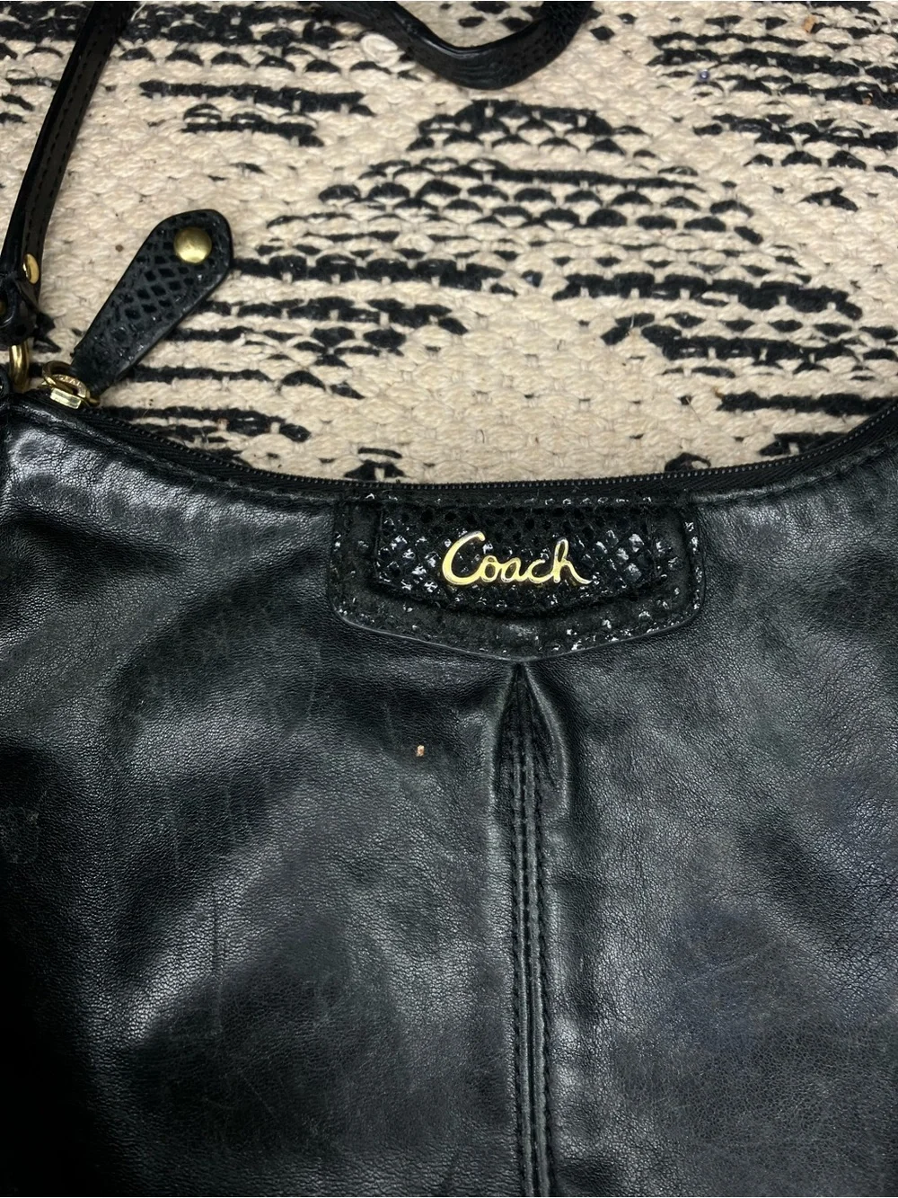Coach Ashley snake embossed shoulder bag